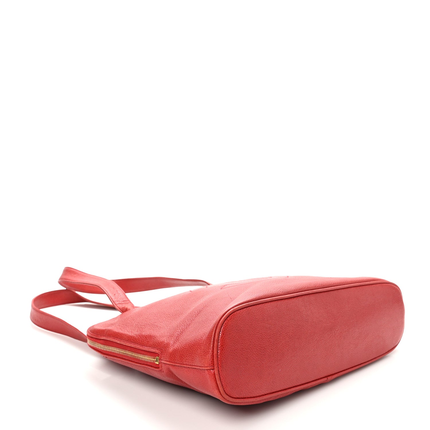 Chanel Caviar Large CC Shoulder Bag Red 4 of 9