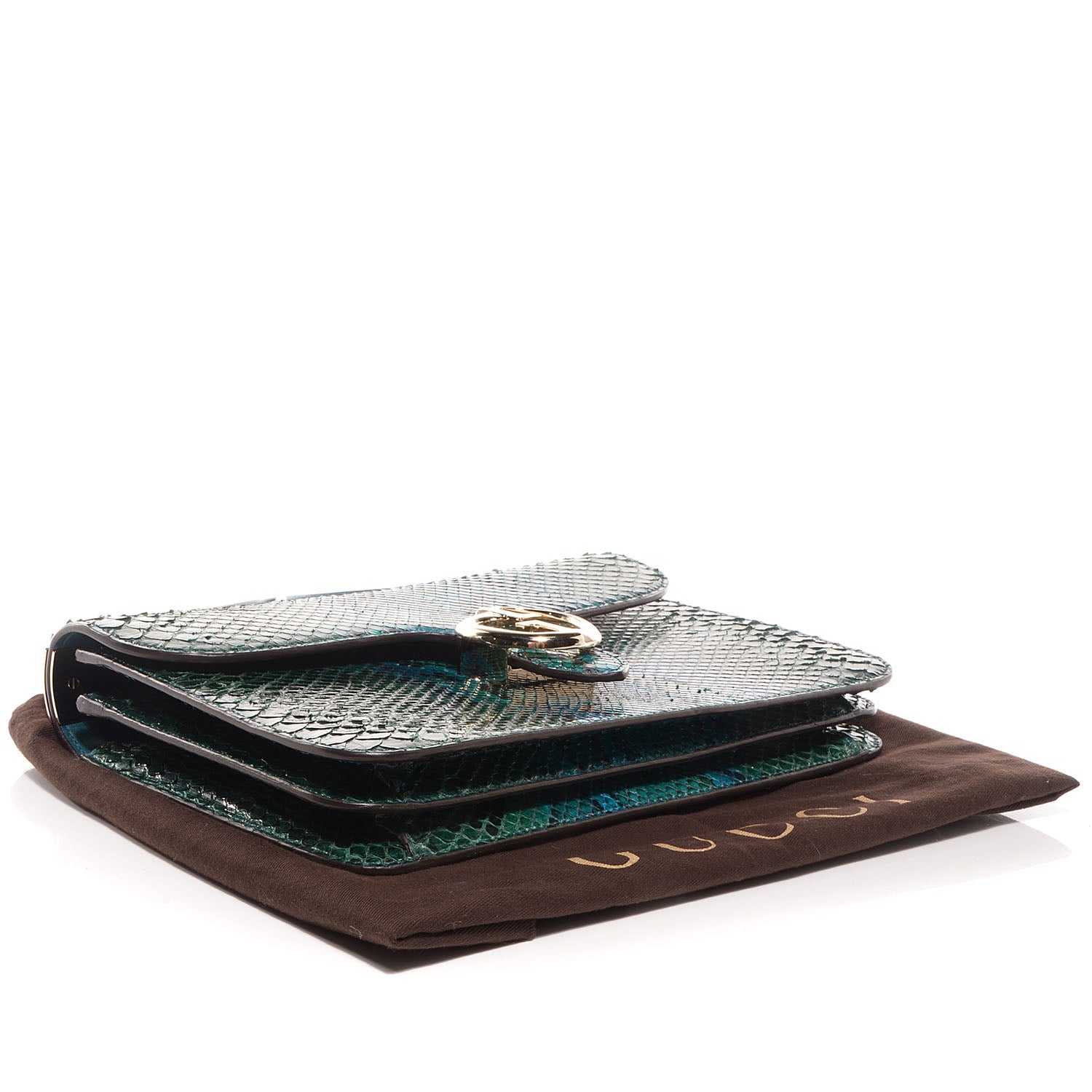 Gucci Python Medium 1973 Shoulder Flap Bag Malachite Green 3 of 8