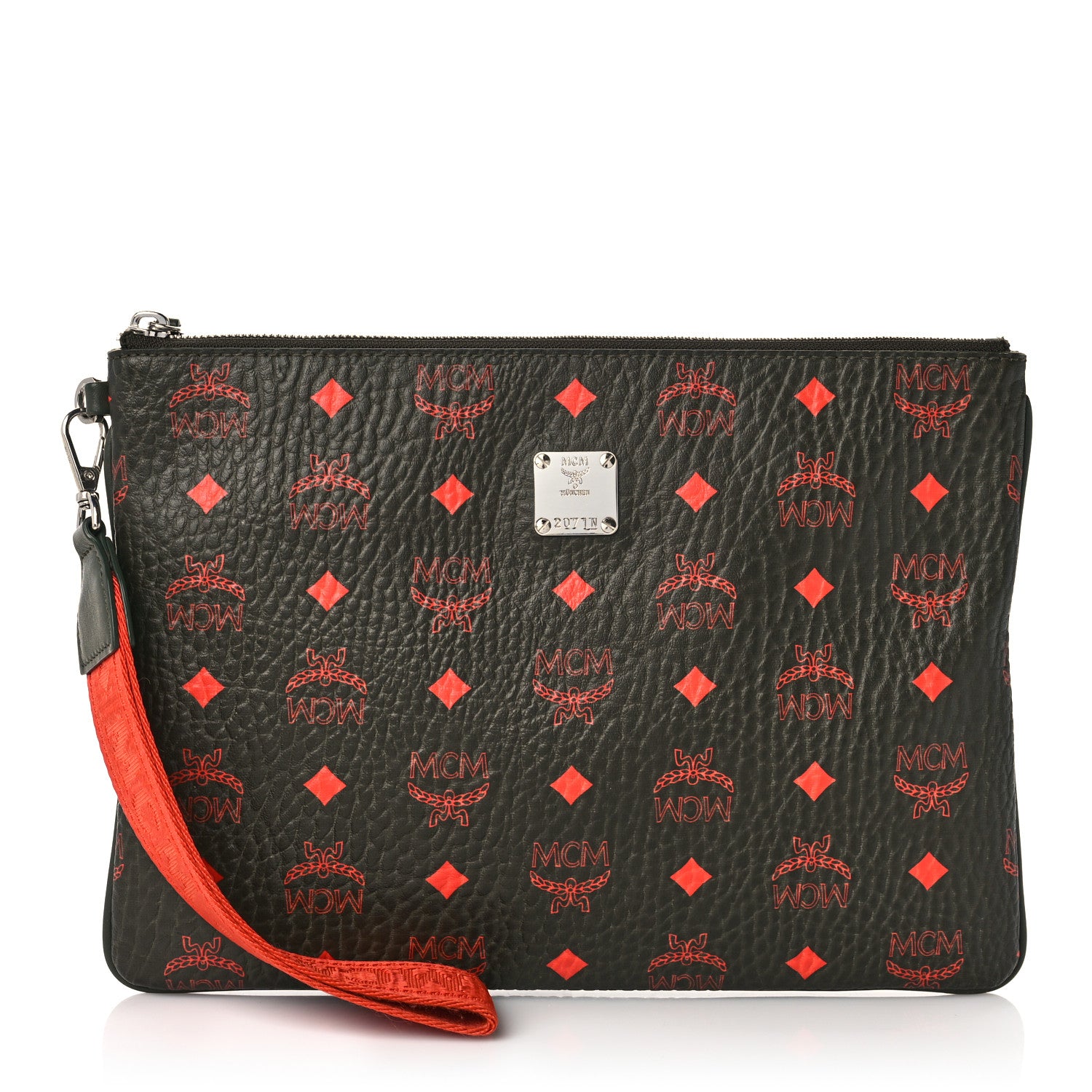 MCM Visetos Stark Wristlet Pouch Winter Moss 1 of 9