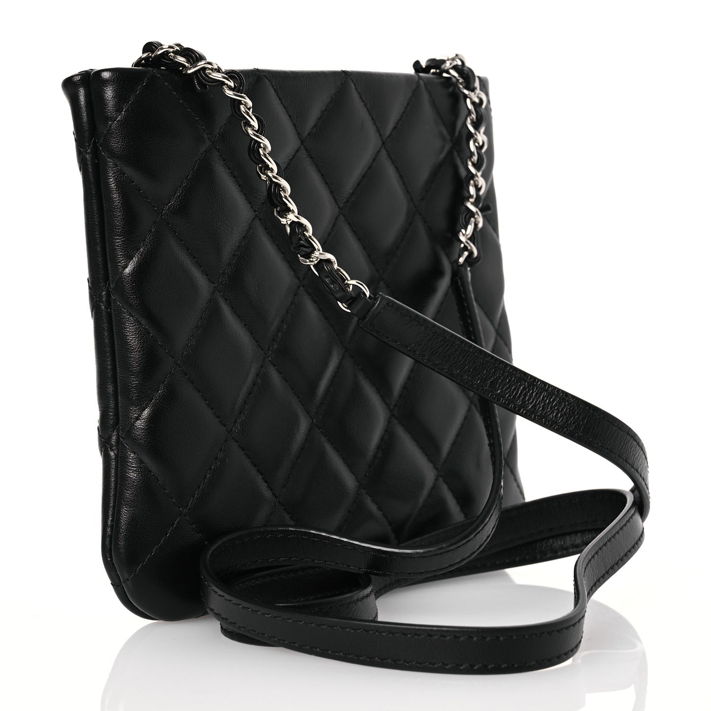 Lambskin Quilted Crossbody Bag Black