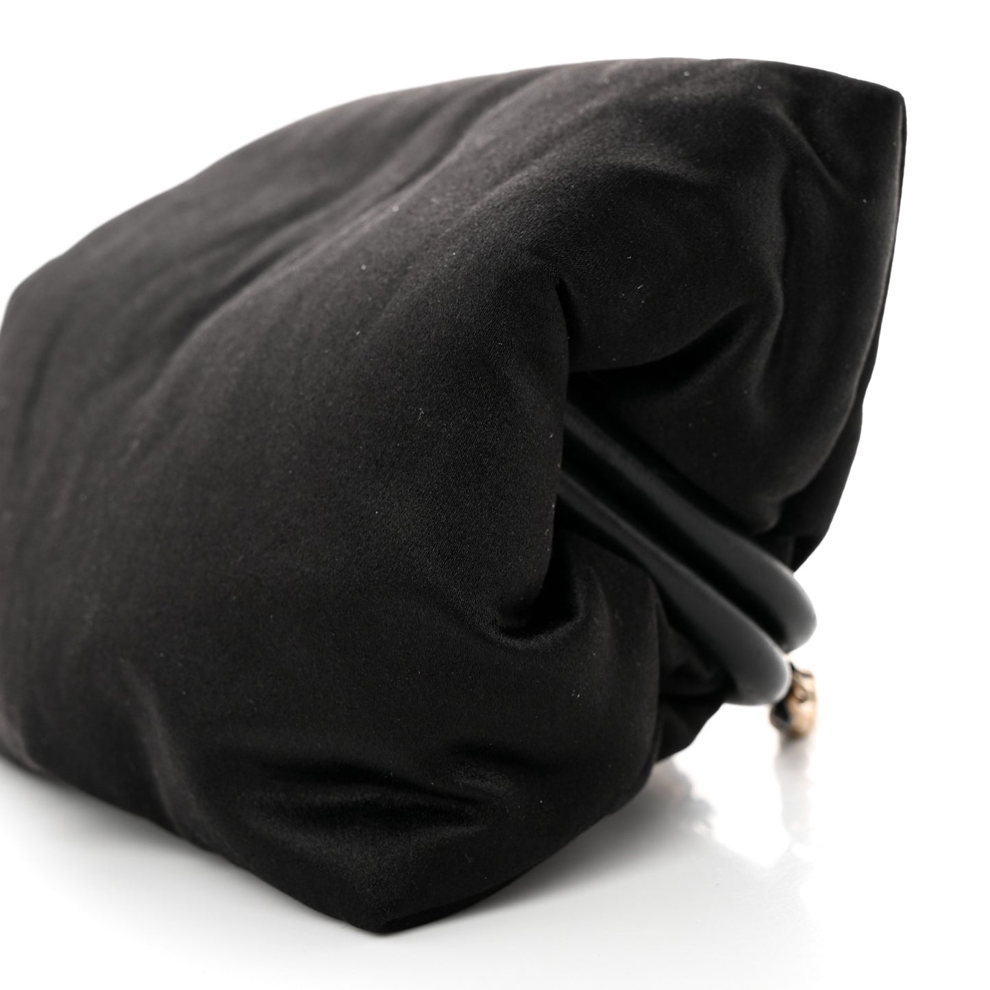 Satin Bee Kisslock Evening Bag Black