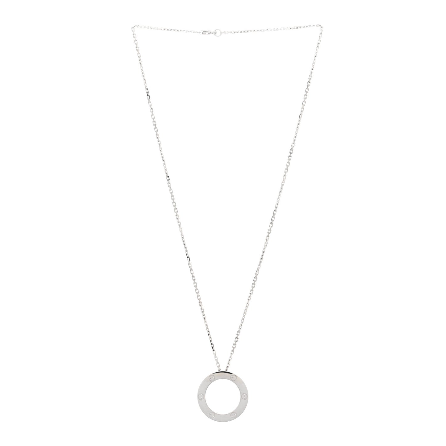 18K White Gold LOVE Pendant Necklace