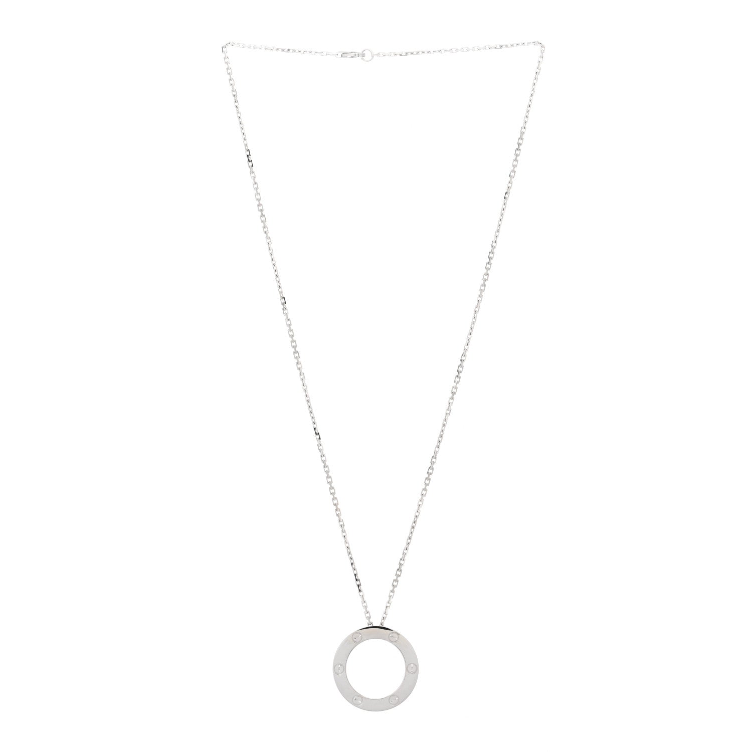 Cartier 18K White Gold LOVE Pendant Necklace 2 of 4