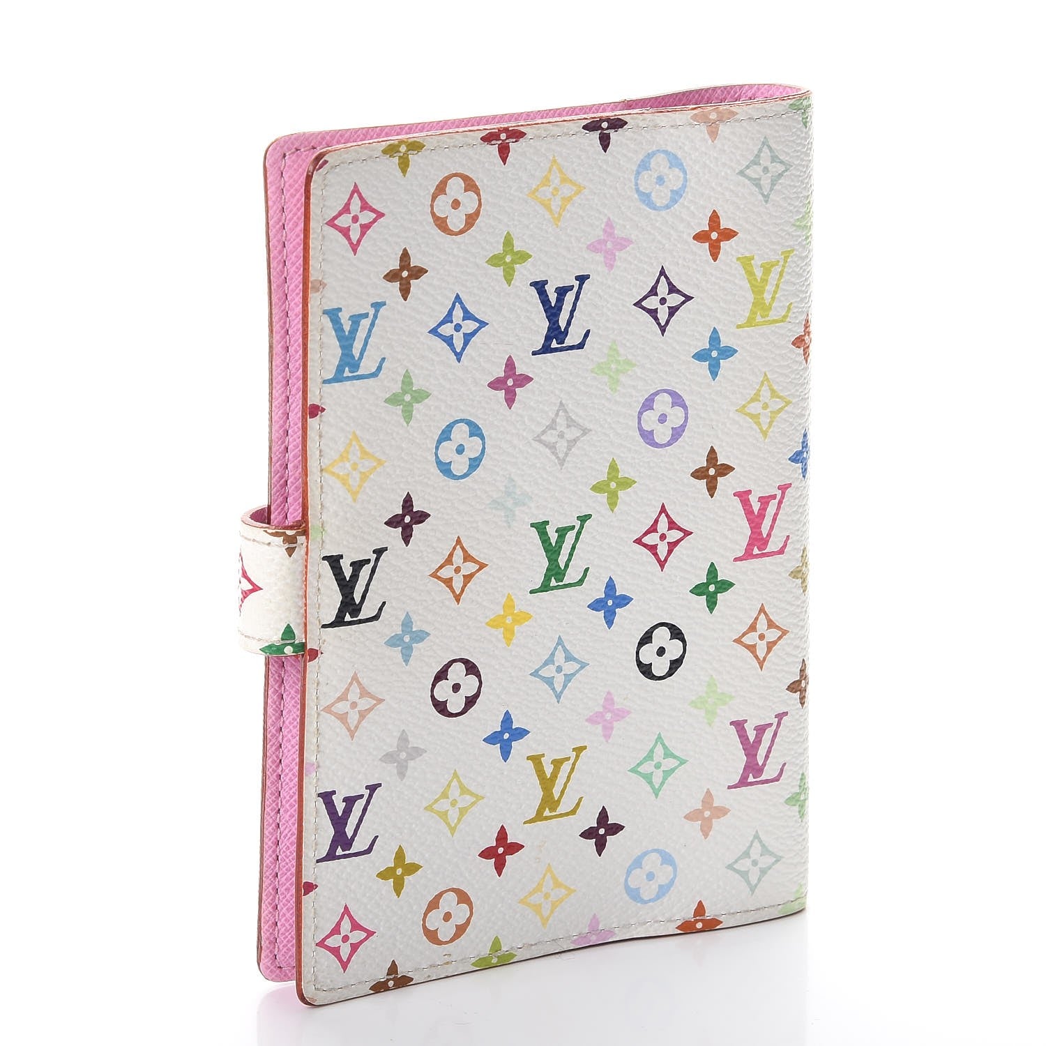 Louis Vuitton Monogram Multicolor Small Ring Agenda Cover White Litchi 3 of 7