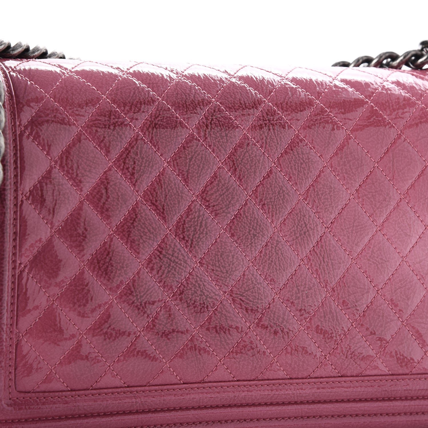 Chanel Distressed Patent Quilted New Medium Boy Flap Pink 16 of 20