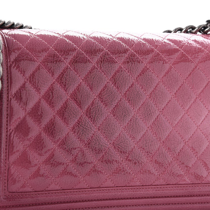 Chanel Distressed Patent Quilted New Medium Boy Flap Pink 16 of 20