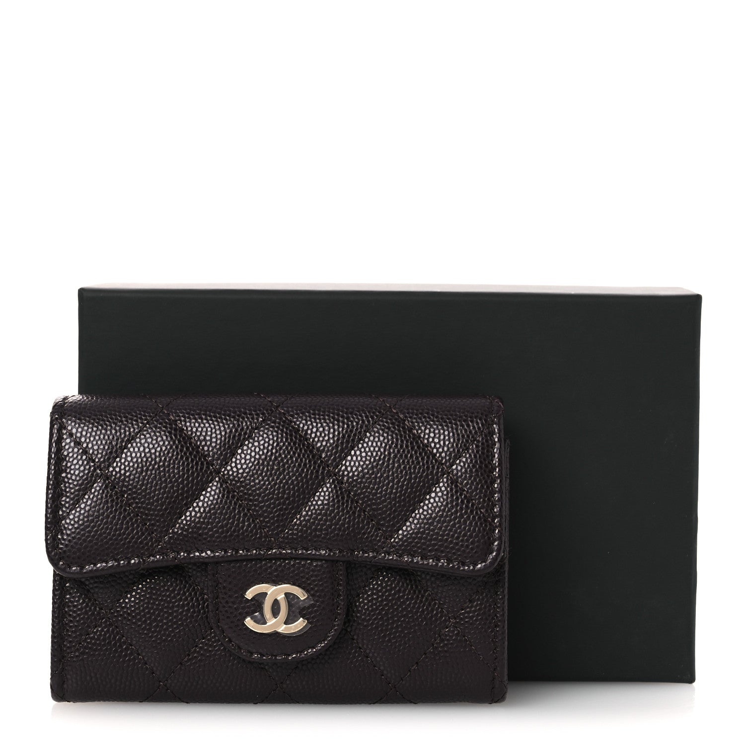 Chanel Caviar Quilted Flap Card Holder Wallet Burgundy 10 of 10