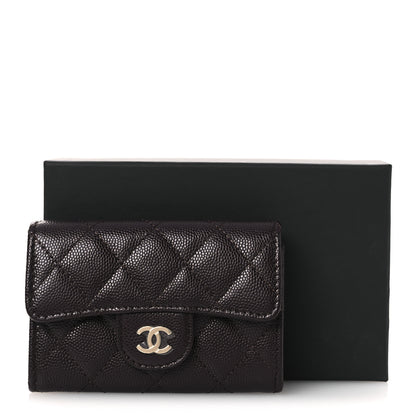 Chanel Caviar Quilted Flap Card Holder Wallet Burgundy 10 of 10