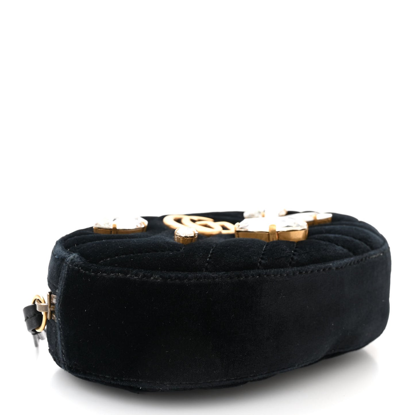 Velvet Matelasse Marquise Crystals GG Marmont Belt Bag 95 38 Black