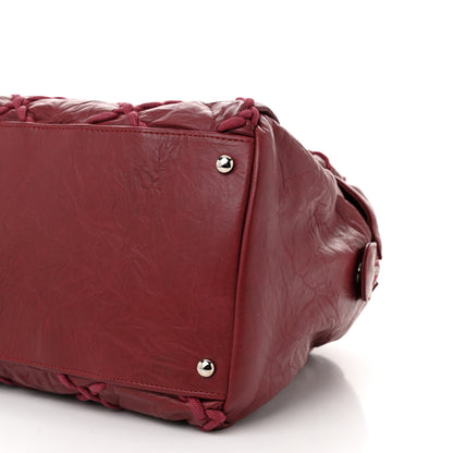 Chanel Crinkled Calfskin Ultra Stitch Bowling Bag Red 10 of 11