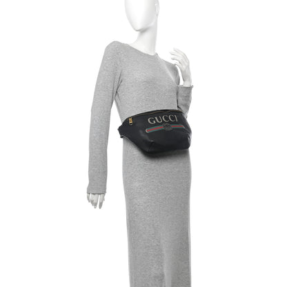 Gucci Grained Calfskin Logo Belt Bag Black 2 of 10