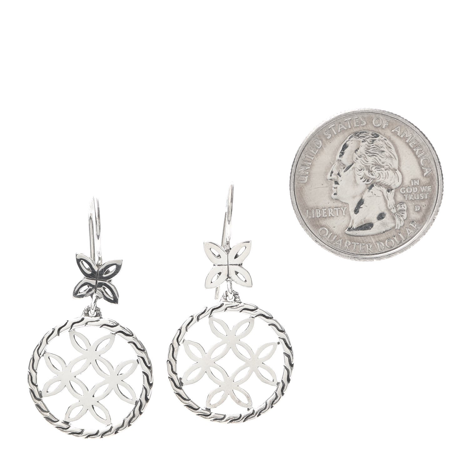John Hardy Sterling Silver Batu Kawung Earrings 2 of 4