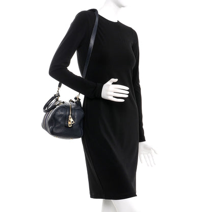 Gucci Calfskin Vintage Web Small Boston Navy Blue 2 of 9