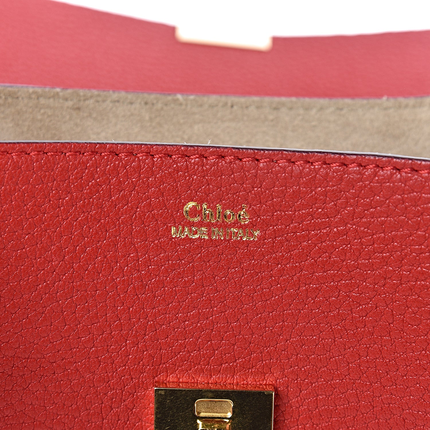 Chloe Grained Lambskin Mini Drew Shoulder Bag Plaid Red 6 of 9