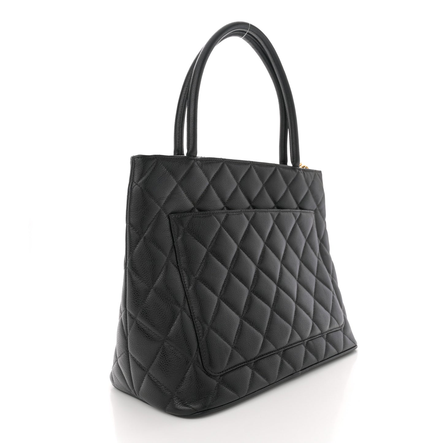 Caviar Quilted Medallion Tote Black