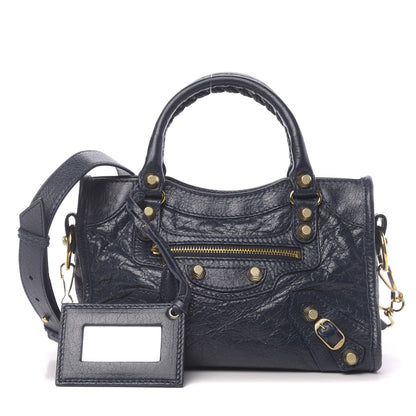 Balenciaga Agneau Giant 12 Gold Hardware Mini City Bleu Obscur 1 of 9
