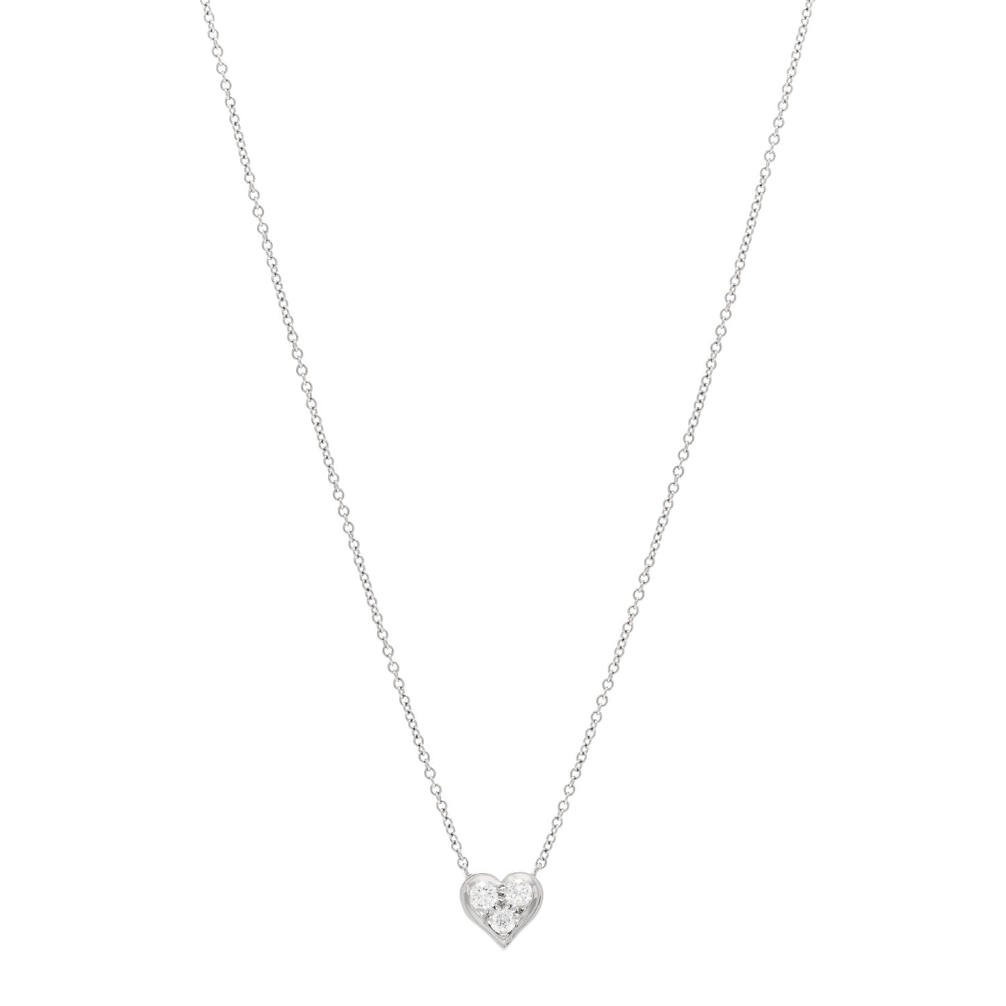 Platinum Diamond Heart Pendant Necklace