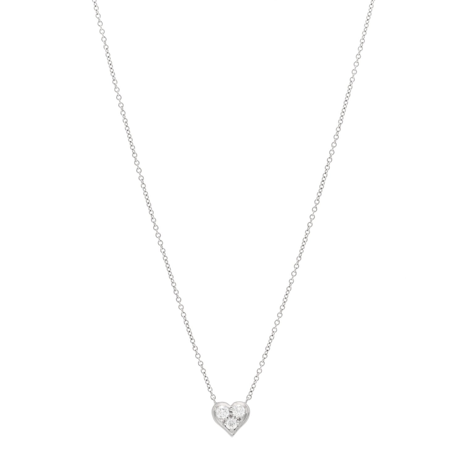 Tiffany Platinum Diamond Heart Pendant Necklace 1 of 4
