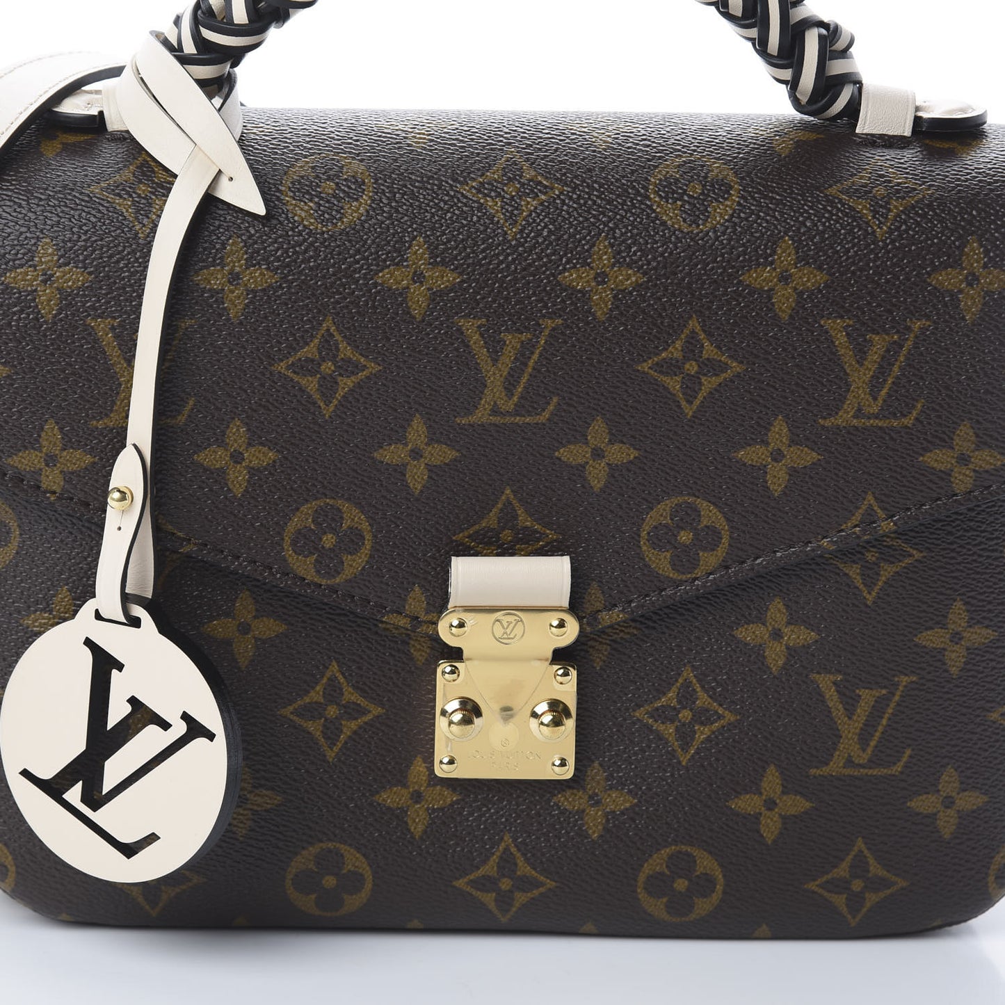 Monogram Braided Pochette Metis Creme Beige