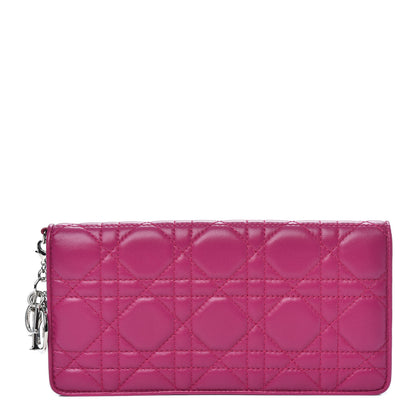 Christian Dior Lambskin Cannage Rendezvous Wallet Pink 1 of 7