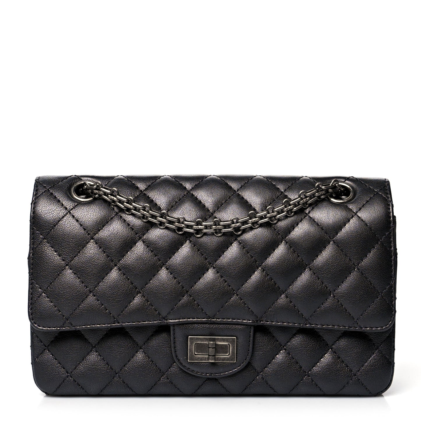 Metallic Sheepskin Quilted 2.55 Reissue 225 Flap Black