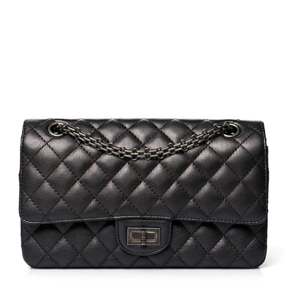 Chanel Metallic Sheepskin Quilted 2.55 Reissue 225 Flap Black 1 of 10