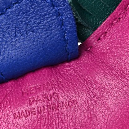 Hermes Milo Lambskin Grigri Rodeo Horse Bag Charm PM Rose Pourpre Bleu Electrique Malachite 3 of 4