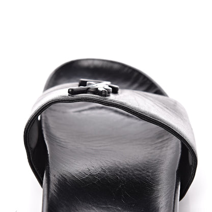 Saint Laurent Lambskin Joan Slide Sandals 39 Black 13 of 14