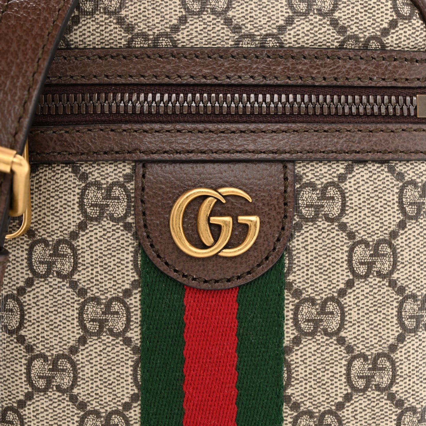 GG Supreme Monogram Web Mini Ophidia Messenger Brown