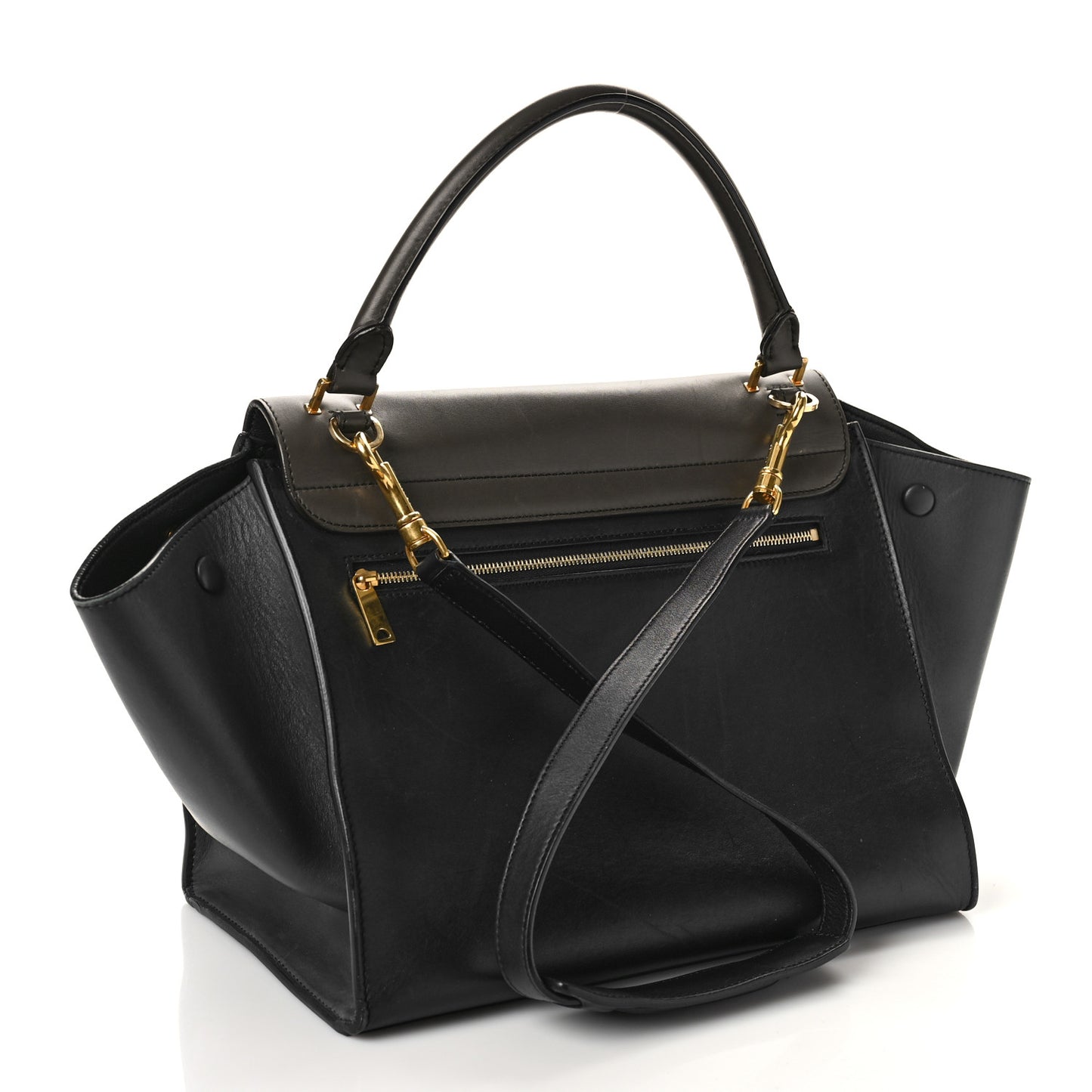 Smooth Calfskin Medium Tri-Color Trapeze Anthracite
