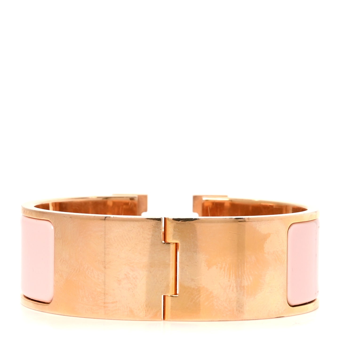 Enamel Wide Clic Clac H Bracelet PM Rose Dragee