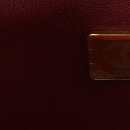 Chanel Calfskin Crocodile Embossed Archetype Small Shopping Tote Burgundy 7 of 10