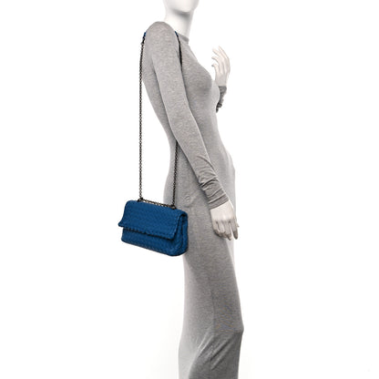 Bottega Veneta Nappa Intrecciato Baby Olimpia Shoulder Bag Blue 2 of 13