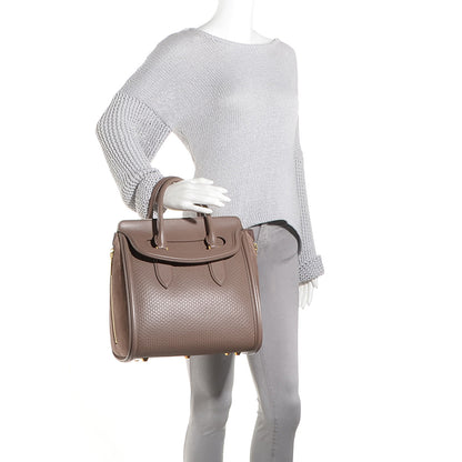 Alexander McQueen Calfskin Embossed Suede Large Heroine Tan 2 of 8
