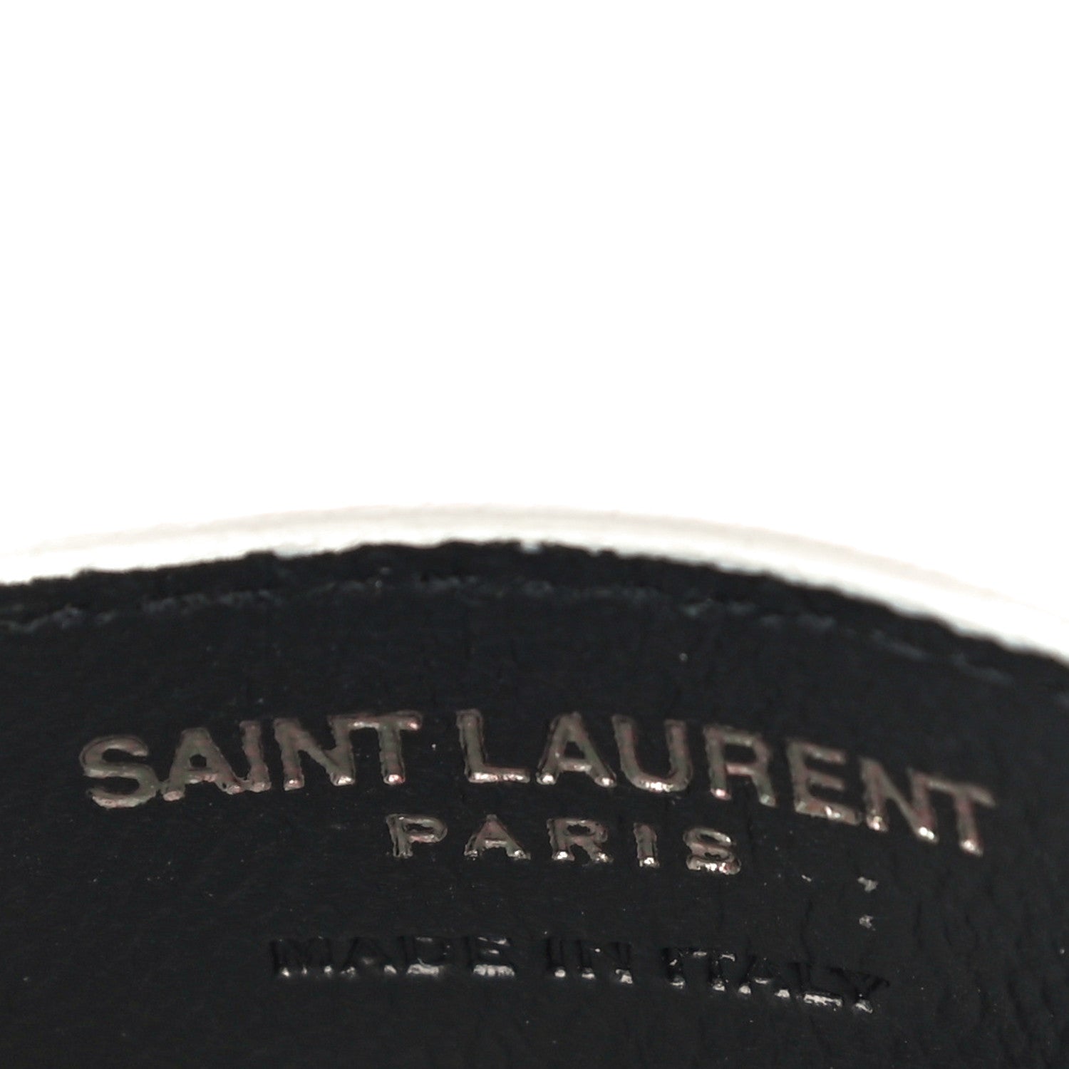 Saint Laurent Grain De Poudre Monogram Credit Card Case Black White 7 of 11