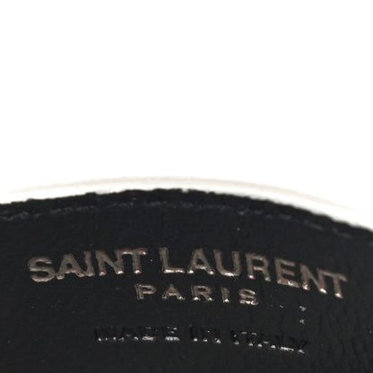 Saint Laurent Grain De Poudre Monogram Credit Card Case Black White 7 of 11