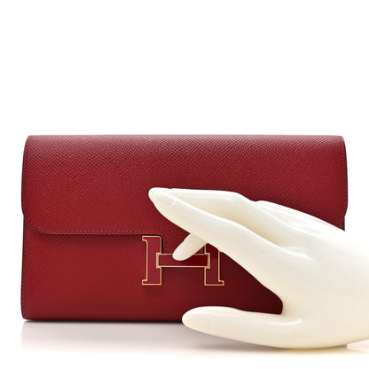 Hermes Epsom Constance Long Wallet Rouge Grenat 2 of 9