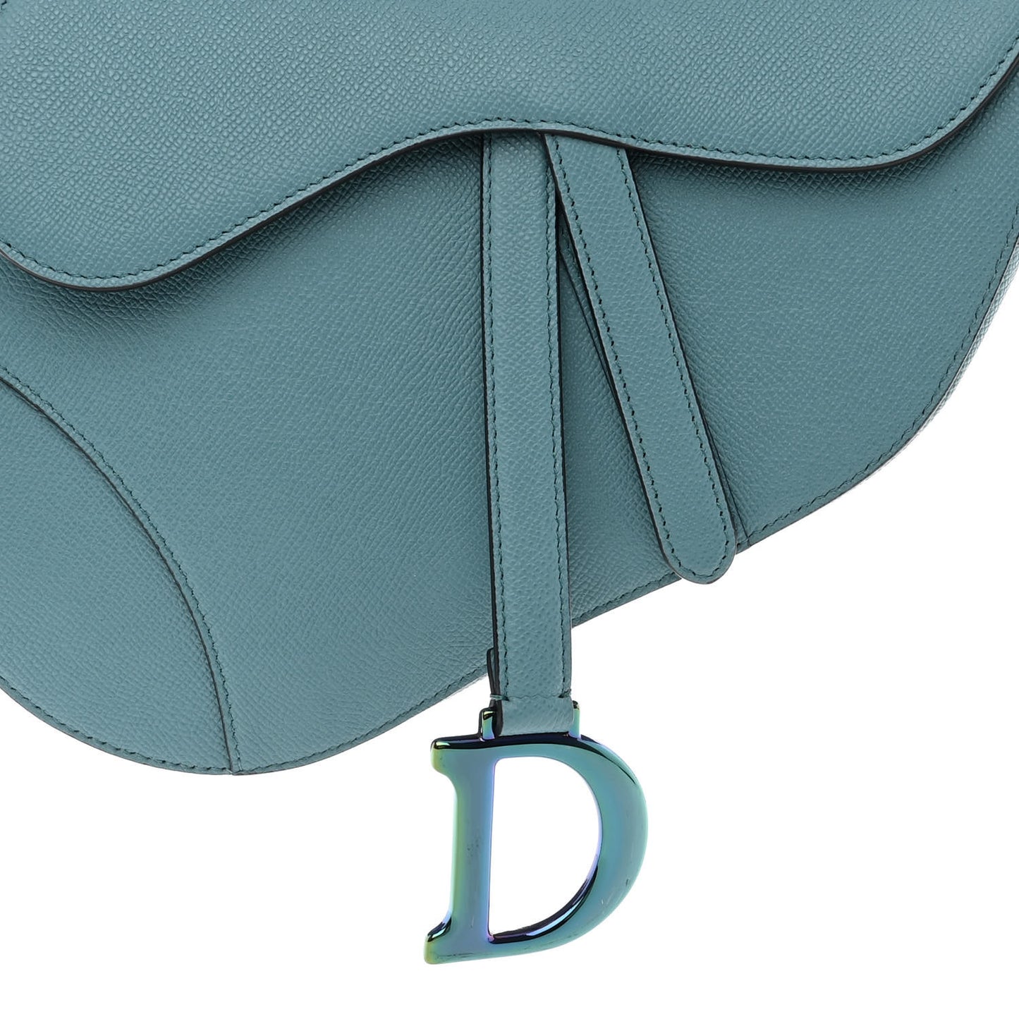 Grained Calfskin Saddle Bag Azure Blue