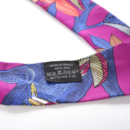Hermes Silk Tree Of Song Twilly Fuchsia Bleu Rouge 3 of 3