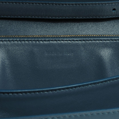 Celine Leather Medium Classic Box Flap Bag Slate Blue 8 of 8