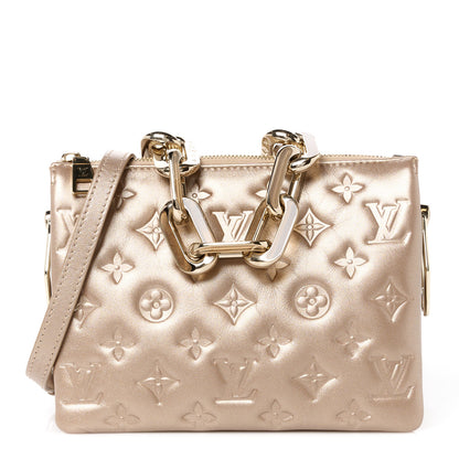 Louis Vuitton Metallic Lambskin Embossed Monogram Coussin BB Light Gold 1 of 12