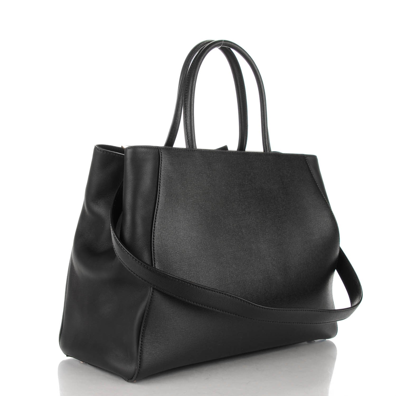 Fendi Vitello Elite Medium 2Jours Tote Black 3 of 7