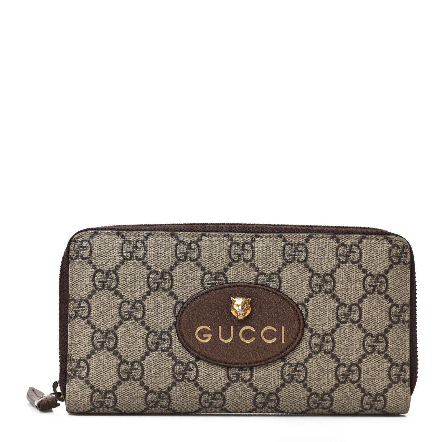 Gucci GG Supreme Monogram Neo Vintage Zip Around Wallet Beige Crop New Acero 1 of 7