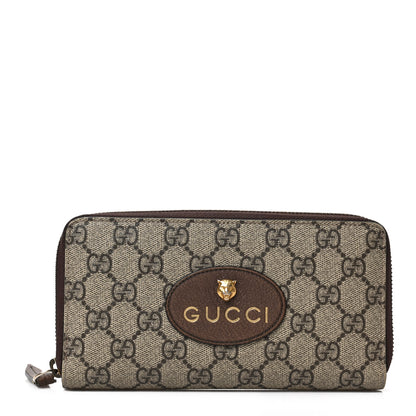 Gucci GG Supreme Monogram Neo Vintage Zip Around Wallet Beige Crop New Acero 1 of 7