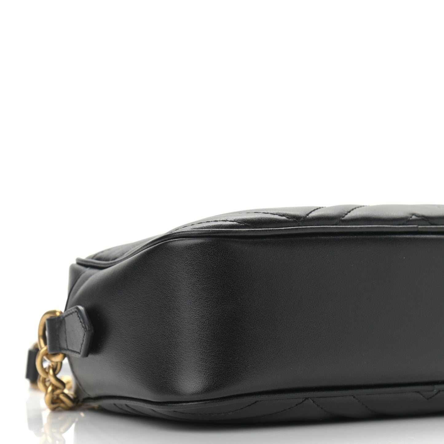 Calfskin Matelasse Small GG Marmont Chain Shoulder Bag Black
