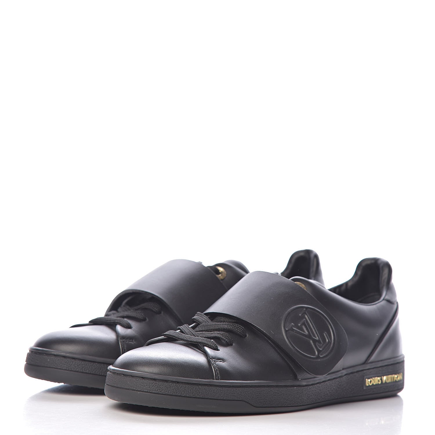 Louis Vuitton Calfskin Frontrow Sneakers 38 Black 3 of 10