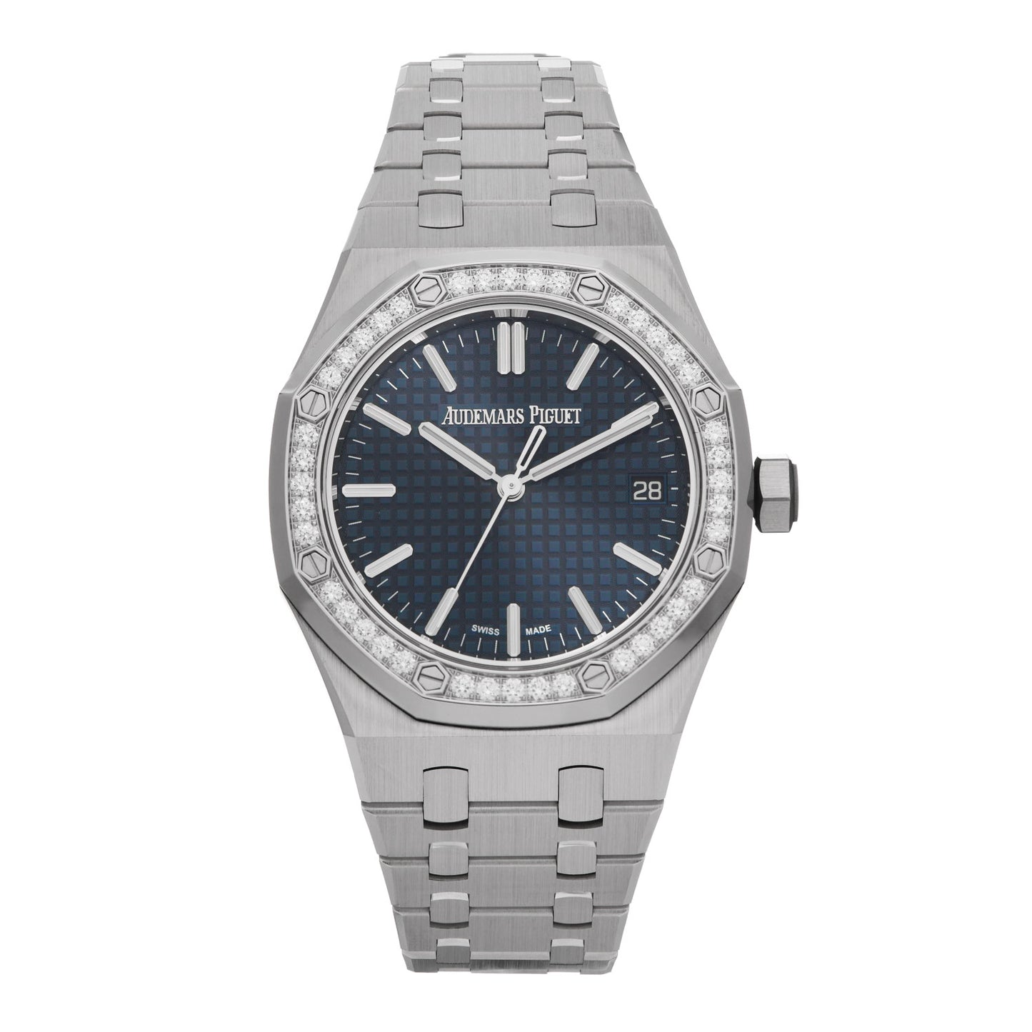 Stainless Steel Diamond 37mm Royal Oak Offshore 50th Anniversary Automatic Watch Blue 15551ST.ZZ.1356ST.02