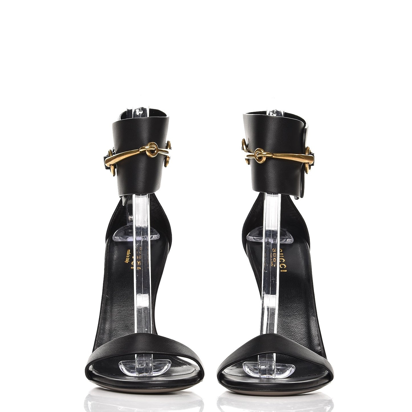 Calfskin Ursula Ankle Wrap Sandals 38 Black