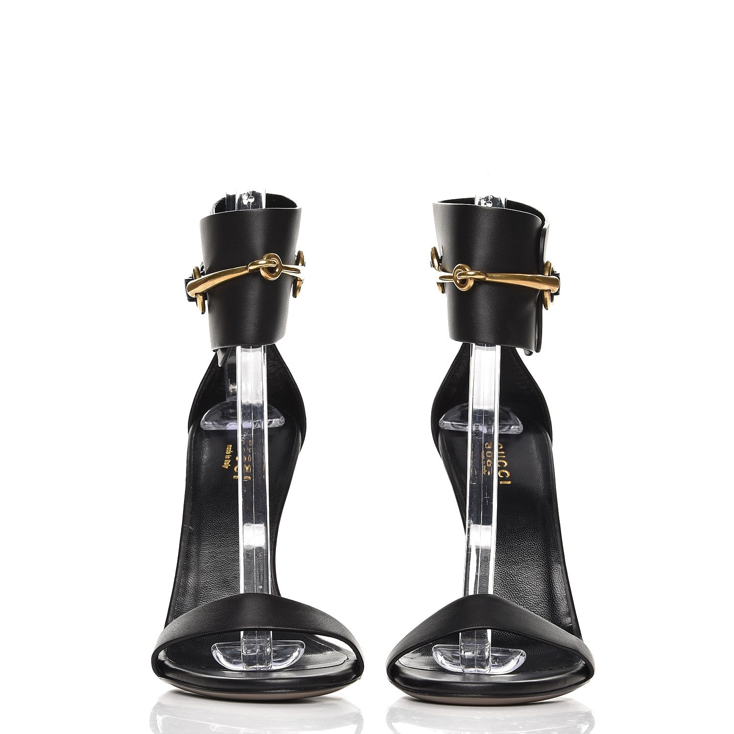 Gucci Calfskin Ursula Ankle Wrap Sandals 38 Black 3 of 9