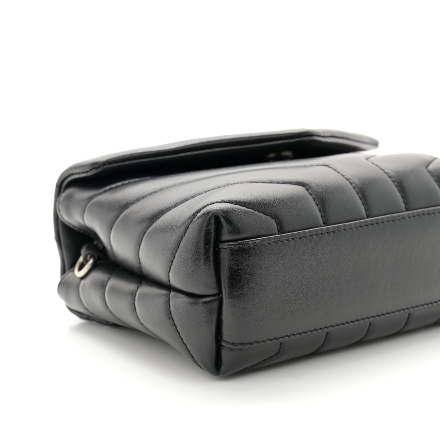 Calfskin Y Quilted Monogram Toy Loulou Crossbody Bag Black